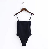 TXJRH Sexy Spaghetti Strap Backless fit Romper Body Siamese Bodysuit Slim Skinny Tight Jumpsuit Undershirt Playsuits 4 Color S-L