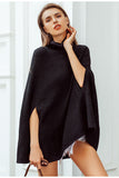 Oversize Sweater Fashion Cloak Winter Women Batwing Knitted Ladies Turtleneck Sexy Plus Size Fall Loose  Autumn Europe America