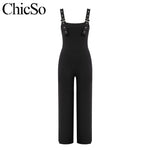 MissyChilli Black elegant skinny jumpsuit Women fashion sexy wide leg bodycon jumpsuit Autumn long romper winter overalls female