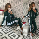 2019 spring and autumn women's wear new sports leisure suit, stand collar patchwork leisure sports suit, leisure two-piece women