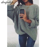 Dropship Sweater Women Unif Sweaters Oversized Jumper Cashmere 2019 Winter Pullover Pull Femme Hiver O-neck Solid Losse Tops