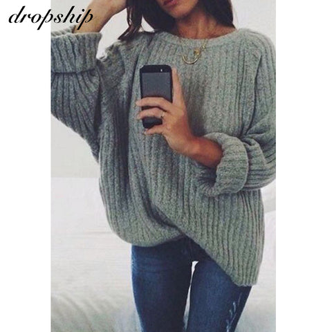 Dropship Sweater Women Unif Sweaters Oversized Jumper Cashmere 2019 Winter Pullover Pull Femme Hiver O-neck Solid Losse Tops